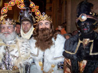 Los Reyes Magos a su llegada a Torrevieja